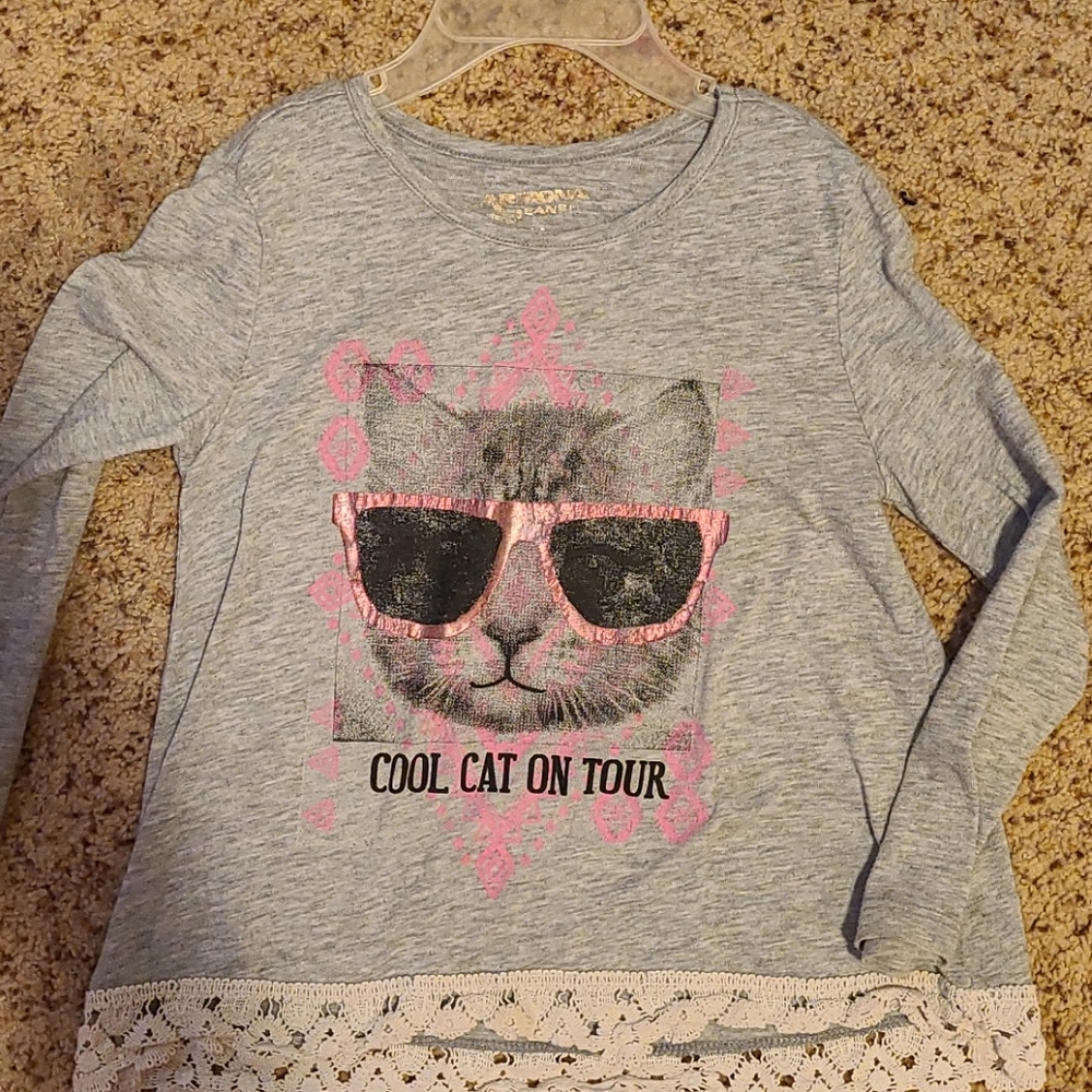 Girls long sleeve cool cat shirt